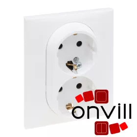   Legrand 863122, Niloé Step 2X2P+F Csatlakozóaljzat Biztonsági Zsaluval, Egybeépített Burkolattal és Kerettel, Rugós Vezetékbekötéssel, Fehér