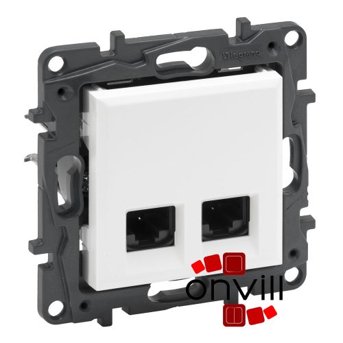Legrand 863162, Niloé Step 2XRJ45 Cat.6 FTP Informatikai Csatlakozóaljzat, Fehér