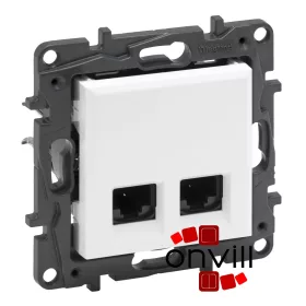   Legrand 863168, Niloé Step 2XRJ45 Cat.6A UTP Informatikai Csatlakozóaljzat, Fehér