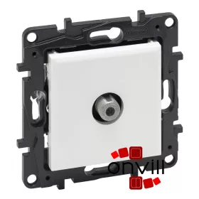   Legrand 863175, Niloé Step "F" Típusú TV Aljzat, Csillagpontos (Végzáró), 1,5dB, Fehér