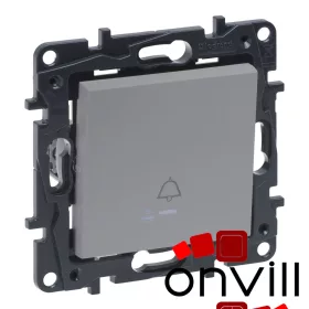   Legrand 863310IP44, Niloé Step Egypólusú Nyomó Jelzőfénnyel, Csengőjellel, IP44, Alumínium