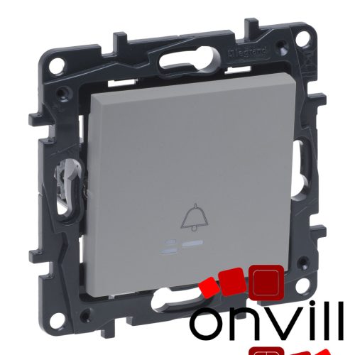 Legrand 863310IP44, Niloé Step Egypólusú Nyomó Jelzőfénnyel, Csengőjellel, IP44, Alumínium