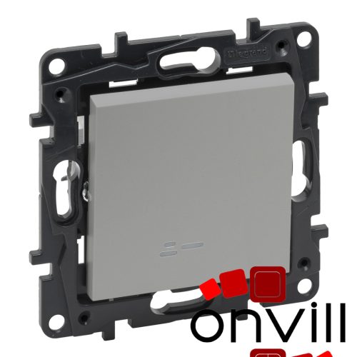 Legrand 863311IP44, Niloé Step Egypólusú Kapcsoló Jelzőfénnyel, 10 AX, IP44, Alumínium