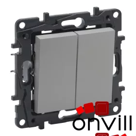   Legrand 863312IP44, Niloé Step Kettős Nyomó, 6A, IP44, Alumínium