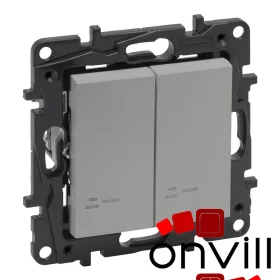   Legrand 863318IP44, Niloé Step Kettős Váltókapcsoló Jelzőfénnyel, 10 AX, IP44, Alumínium