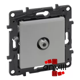   Legrand 863375, Niloé Step "F" Típusú TV Aljzat, Csillagpontos (Végzáró), 1,5dB, Alumínium