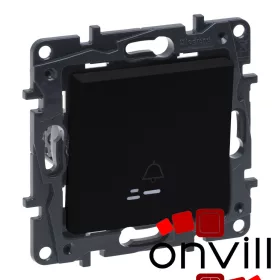   Legrand 863510IP44, Niloé Step Egypólusú Nyomó Jelzőfénnyel, Csengőjellel, IP44, Fekete