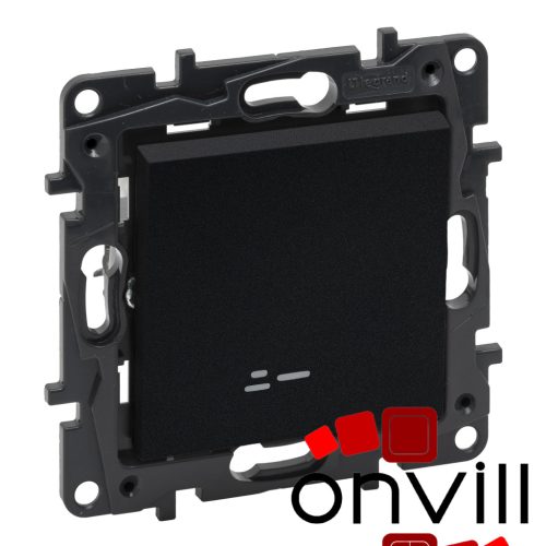 Legrand 863511IP44, Niloé Step Egypólusú Kapcsoló Jelzőfénnyel, 10 AX, IP44, Fekete