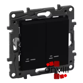   Legrand 863518, Niloé Step Kettős Váltókapcsoló Jelzőfénnyel, 10AX, Fekete