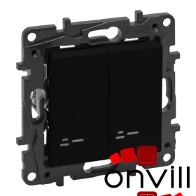   Legrand 863518IP44, Niloé Step Kettős Váltókapcsoló Jelzőfénnyel, 10 AX, IP44, Fekete
