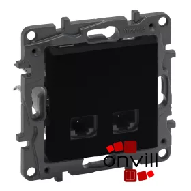   Legrand 863558, Niloé Step 2XRJ45 Cat.5e FTP Informatikai Csatlakozóaljzat, Fekete