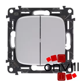   Legrand AA752018, Valena Allure Kettős Váltóérintkezős Nyomó, 6 A, Alumínium