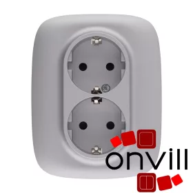   Legrand AA753026, Valena Allure 2X2P+F Csatlakozóaljzat Biztonsági Zsaluval, Egybeépített Burkolattal és Kerettel, Rugós Vezetékbekötéssel, Alumínium