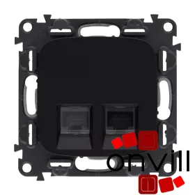   Legrand AB753043, Valena Allure 2XRJ45 Cat.6 UTP Informatikai Csatlakozóaljzat, Fekete