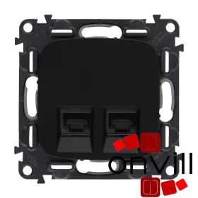   Legrand AB753045, Valena Allure 2XRJ45 Cat.6A UTP Informatikai Csatlakozóaljzat, Fekete