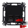 Legrand AB753049, Valena Allure 2XRJ45 Cat.6A STP Informatikai Csatlakozóaljzat, Fekete