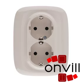   Legrand AE753027, Valena Allure 2X2P+F Csatlakozóaljzat Biztonsági Zsalu Nélkül, Egybeépített Burkolattal és Kerettel, Rugós Vezetékbekötéssel, Elefántcsont