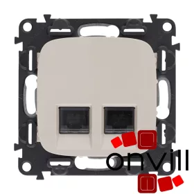   Legrand AE753041, Valena Allure 2XRJ45 Cat.5e UTP Informatikai Csatlakozóaljzat, Elefántcsont