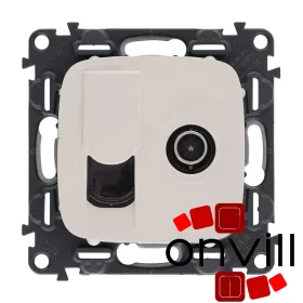   Legrand AE753055, Valena Allure TV Csatlakozóaljzat + Rj45 Cat.6 UTP Aljzat, Elefántcsont