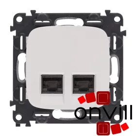   Legrand AF753047, Valena Allure 2XRJ45 Cat.6 STP Informatikai Csatlakozóaljzat, Fehér