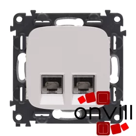   Legrand AG753047, Valena Allure 2XRJ45 Cat.6 STP Informatikai Csatlakozóaljzat, Gyöngyház