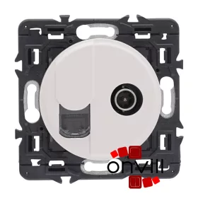   Legrand Céliane TV csatlakozóaljzat + RJ45 Cat. 6 UTP aljzat, fehér CF067382U -CS