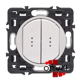   Legrand Céliane kettős egypólusú nyomó, jelzőfénnyel, fehér CF2X067032JF-CS