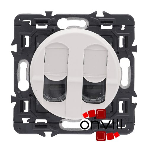 Legrand CF2X067344-CS, Céliane 2XRJ45 Cat.6 UTP Informatikai Csatlakozóaljzat, Csavaros , Fehér