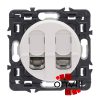 Legrand CF2X067396-K, Céliane 2XRJ45 Cat.6 STP Informatikai Csatlakozóaljzat, Körmös, Fehér