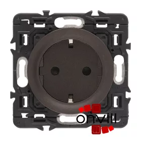   Legrand Céliane 2P+F csatlakozóaljzat, falsíkba illeszkedő, grafit betéttárcsával, biztonsági zsaluval, rugós bekötéssel, Legrand CG067168-HK