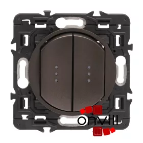   Legrand Céliane kettős váltóérintkezős nyomó jelzőfénnyel, grafit CG2X067031JF-CS