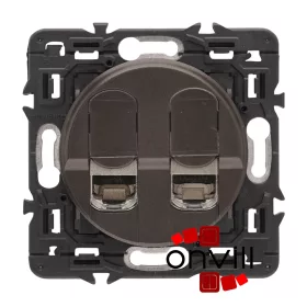   Legrand Céliane 2xRJ45 Cat. 6A UTP csatlakozóaljzat, grafit CG2X067347-HK