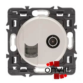   Legrand Céliane TV csatlakozóaljzat + RJ45 Cat. 6 UTP aljzat, titánium CT067382UK