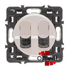   Legrand Céliane 2xRJ45 Cat. 6 FTP csatlakozóaljzat, titánium CT2X067345-CS