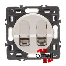   Legrand Céliane 2xRJ45 Cat. 6A UTP csatlakozóaljzat, titánium CT2X067347-HK