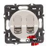 Legrand CT2X067396-K, Céliane 2XRJ45 Cat.6 STP Informatikai Csatlakozóaljzat, Körmös, Titán