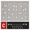 EMOS D1CC02, Standard LED sorolható füzér, villogó – jégcsapok, 2,5 m, kültéri, hideg fehér
