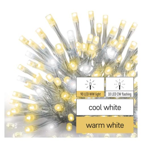 EMOS D1CN01, Standard LED sorolható füzér, villogó – jégcsapok, 2,5 m, kültéri, meleg/hideg fehér