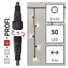 EMOS D2CW01, Profi LED sorolható füzér, fekete – jégcsapok, 3 m, kültéri, meleg fehér