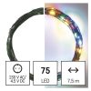 EMOS D3AM02, LED karácsonyi nano fényfüzér, zöld, 7,5 m, kültéri és beltéri, többszínű, időzítő