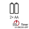 EMOS D3AW07, LED karácsonyi nano fényfüzér, 1,9 m, 2x AA, beltéri, meleg fehér, időzítő