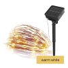 EMOS D3ZW01, LED nano lánc napelemmel, réz, 12 m, kültéri és beltéri, meleg fehér, időzítő