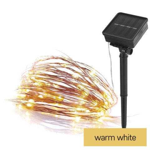 EMOS D3ZW01, LED nano lánc napelemmel, réz, 12 m, kültéri és beltéri, meleg fehér, időzítő