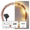 EMOS D3ZW01, LED nano lánc napelemmel, réz, 12 m, kültéri és beltéri, meleg fehér, időzítő