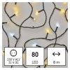 EMOS D4AN01, LED karácsonyi fényfüzér, villogó, 8 m, kültéri és beltéri, meleg/hideg fehér, időzítő