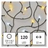 EMOS D4AN05, LED karácsonyi fényfüzér, 12 m, kültéri és beltéri, meleg/hideg fehér, időzítő