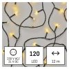 EMOS D4AW03, LED karácsonyi fényfüzér, 12 m, kültéri és beltéri, meleg fehér, időzítő