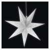 EMOS DCAZ08, LED papírcsillag, függeszthető, ezüst csillámporos középen, fehér, 60 cm, beltéri