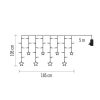 EMOS DCGW12, LED karácsonyi fényfüggöny – csillagok, 185x105 cm, beltéri, meleg fehér