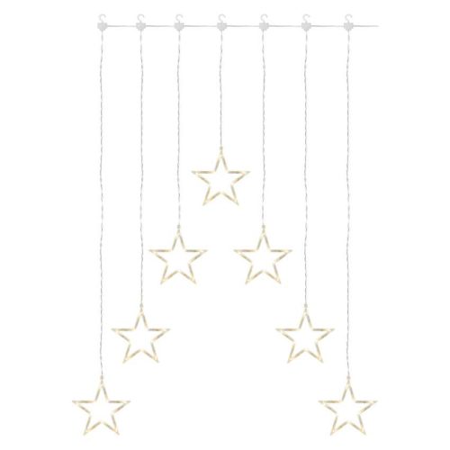 EMOS DCGW14, LED karácsonyi fényfüggöny – 7 csillag, 67x125cm, kültéri és beltéri, meleg fehér
